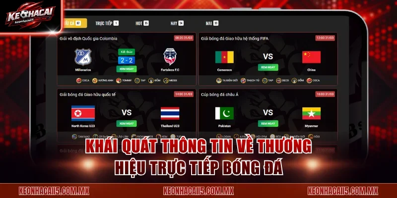 Khái quát thông tin về thương hiệu trực tiếp bóng đá